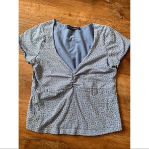 Brandy Melville Blue Floral Crop